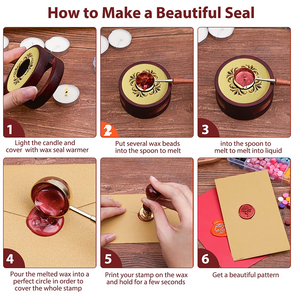 HASTHIP® Wax Sealing Tools, Wax Seal Stamp Kit, Wax Seal Warmer, Sealing Wax Melting Furnace Tool For Wax Envelope Seal Stamp - Wax Sealing Stove - Brass Wax Spoon - Wax Sealing Set (Red-Brown) HASTHIP® Wax Sealing Tools, Wax Seal Stamp Kit, Wax Seal Warmer, Sealing Wax Melting Furnace Tool For Wax Envelope Seal Stamp - Wax Sealing Stove - Brass Wax Spoon - Wax Sealing Set (Red-Brown)